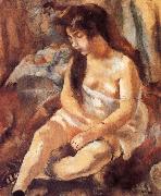 Jules Pascin Seated portrait of maiden oil